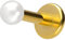 PIERCINGLINE Titan Labret mit Gewinde synth. PERLE Piercing Ohr Helix Lobe Tragus Goldfarben 2,5 x 1,2 x 6 mm