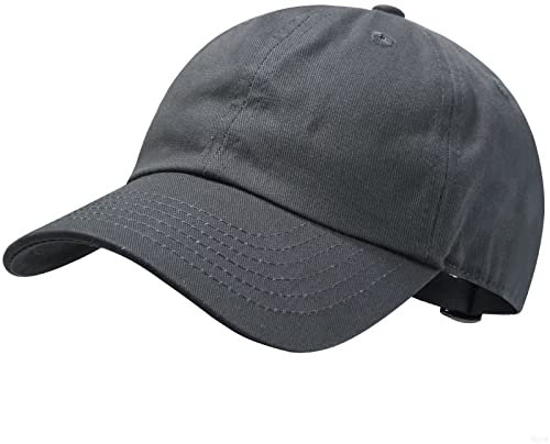 GADIEMKENSD Kids Plain Baseball Cap Unconstructed Fitted Toddler Sun Hat Washed Cotton Kids Baseball Hat Beach Camping Golf Travel for Girls Boys 3-7 Years Dark Gray