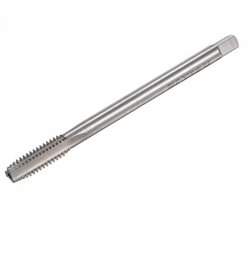 sourcing map Grifos de fresado de rosca, 5/16-18 UNC de acero de alta velocidad (HSS) 3 flautas rectas rosca de tornillo de máquina, 4 pulgadas de longitud (extra largo)