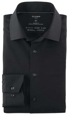 OLYMP Luxor 24/Seven modern fit Hemd Langarm Twill schwarz