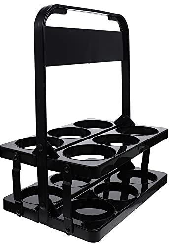 Cabilock Collapsible Beer Rack Carrier for 6 Bottles Beer Bottle Organizer Sturdy Handle Black Bottle Basket for Home
