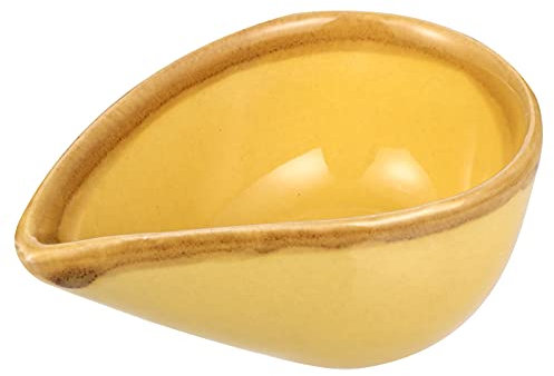 FARUTA Glazed Ceramic Dishes Mixing Bowl Essential Oil Diffuser Porcelain Dish Red(Yellow)