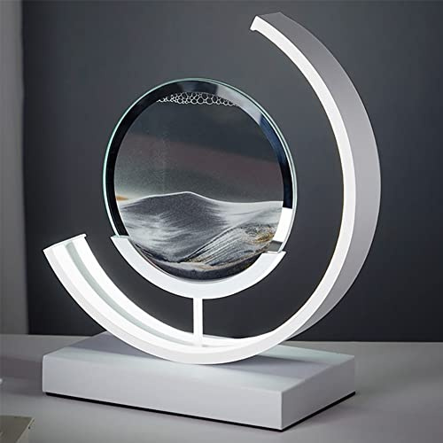 Sandbilder Zum Drehen, Sandbild Mit Licht, Fließende Sandmalerei Dynamisch 3D Sea Sandscape In Motion Display Fließender Sandrahmen RGB Dimmbar Fließende Sandmalerei Tischlampe (Color : C, Size : Th