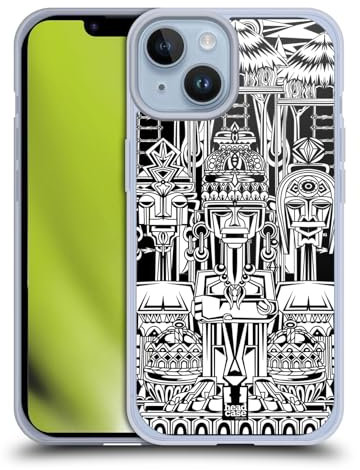 Head Case Designs Igorot Blanco Y Negro Bulol Dios del Arroz Caso de Gel Suave Compatible con Apple iPhone 14