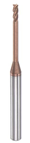 QUARKZMAN Cuadrado Nariz Extremo Molino 4mm Vástago 2mm x 20mm Titanio Revestido Sólido Carburo 4 Flautas Extra Largo Fresado para Inoxidable Acero Aleación Endurecido Acero