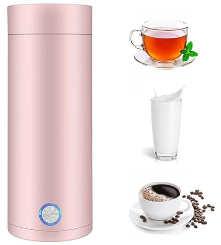 Travel Kettle, 400ML Small Portable Electric Travel Kettle, 3 in 1 Electric Water Heating Cup, Fast Boil Heater Teapot Heating Mug for Tea, Coffee, Milk, Stainless Steel Kettle for Travel