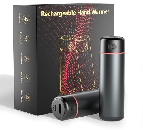 EXTSUD Handwärmer Elektrisch 2 Stück Taschenwärmer 2x5000mAh Wiederaufladbar Handwärmer 10000mAh Schnellaufladung Handwärmer Ultraleicht&tragbare USB Powerbank Winter Geschenk für Männer und Frauen