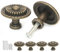 Misuyue Vintage Cabinet Knobs - 4pc Aluminum Alloy Flower Pattern Round Drawer & Door Knobs, 30mm for Cupboards & Kitchen Furniture