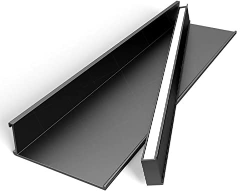 Schwebende Regale zur Wandmontage, beleuchtetes Wandregal, integriertes LED-Licht, kreative Metall-Ausstellungsregale für Pflanzenregal oder Bücherregal, Wandregal (Farbe: Schwarz, Größe: 40 cm)