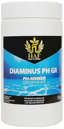 HAF® pH Senker/pH- / pH Minus Granulat 1 kg - Für eine schnelle & zuverlässige Senkung und Regulierung des pH-Werts in Pool, Schwimmbad & Whirlpool - Qualität: Made in Europe - Menge: 1 x 1 kg