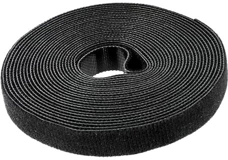 Boulton Hook and Loop Tape 12mm x 10m | Self-Wrap Hook & Loop Tape in Black | Fastening Tape Self Gripping Cable Ties Reusable Cable Tie Straps for Cable Management (10 Metre Roll)