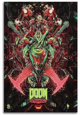 SUEJGUSJLU Doom Eternal Poster, dekoratives Gemälde, Leinwand, Wandposter und Kunstdruck, moderne Familienschlafzimmer-Dekoration, Poster, 40 x 60 cm