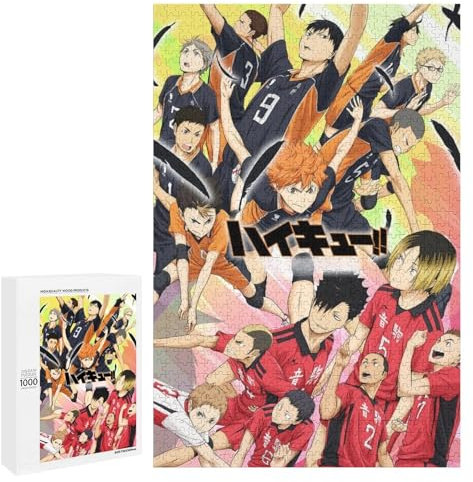 Anime Haikyuu Puzzle,Puzzle für Erwachsene und Kinder ab 14 Jahren, 1000 StüCk,,Lernspielzeug FüR Kinder 38x26Papier