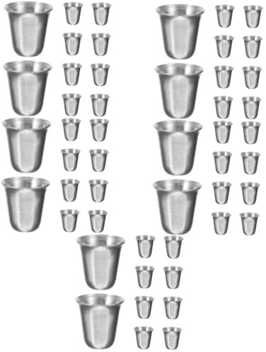 TOPBATHY Lot de 50 tasses à calice en métal pour communion religieuse - Coupe pratique pour communion religieuse - Tasse de communion en métal - Coupe pour feu de camp - Tasse de communion pour