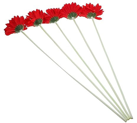 Cabilock 15 STK Simulation Gerbera Hochzeitsdeko künstliche blüten hochzeitdeko Tischdekoration nupsis Ranunkel Kunstpflanzen Rosenblätter Anlage künstliche Gerbera dekorative Pflanze rot