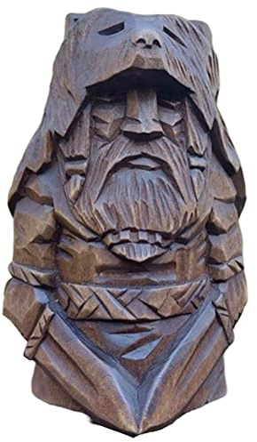 HAOHIZE Nordische Götter-Statuen, Odin Ulfhednar Statue, nordische Wikinger-Mythologie-Figuren, nordische heidnische Ornamente, Kunst für Heimbüro-ation (Uffrah Delnar - Double Sword)