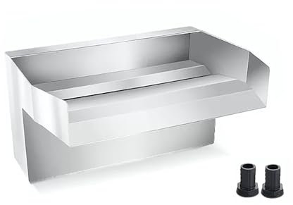 Fontana rettangolare a cascata in acciaio inox, per piscine interrate, giardino all'aperto, 80 cm