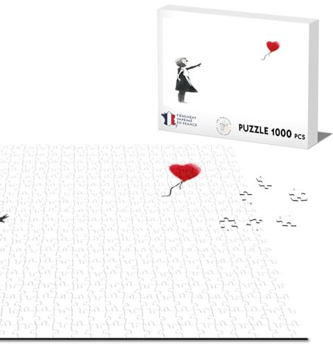 Klassische Puzzle 1000 Teile Banksy Mädchen Ballon Rot Herz Kinder