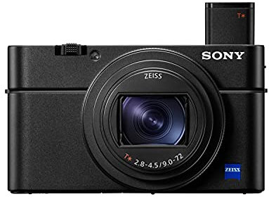 Sony RX100 VII | Kompakte Premium-Kamera mit 4k Video, 24-200 mm F2.8-4.5 Zeiss Zoom-Objektiv, 1 Sensor, Autofokus zur Augenverfolgung für Mensch und Tier, 4K-Filmaufnahmen und neigbares Display