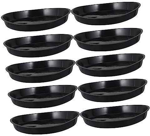 COOPHYA 10 STK Blumentopfhalter Pflanzenuntersetzer Tropfschale für Blumentöpfe Pflanzentopf Untersetzer Bonsaischalen aus Kunststoff Blumentopf-Palette Kunststoffrohstoff Black