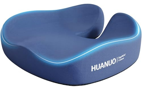 HUANUO Ergonomisches Sitzkissen für Bürostuhl, extra großes Autositzkissen, Steißbein und Rückenstütze, Kühlgel verstärkt, 4-Zonen Druckentlastung Stuhlkissen für Büro, Auto, Rollstuhl