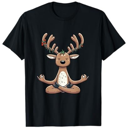 Meditation, Rentier, Yoga-Pose, entspannendes Tier T-Shirt
