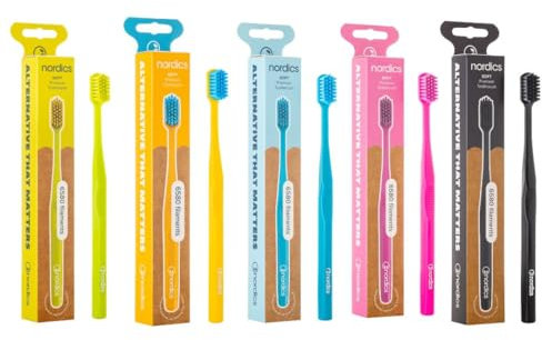 Nordics Toothbrush 6580 Filament Premium Soft Brush - Ultraweiche Borsten für empfindliche Zähne & Zahnfleisch, umweltfreundliches Design, sanfte Plaque-Entfernung, ergonomischer Griff (5)