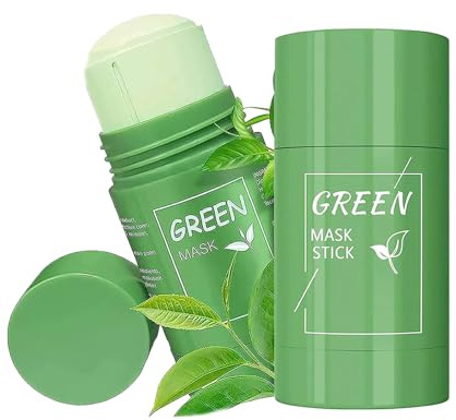 2 Pack Green Mask Stick, Green Mask Clay Stick, Deep Cleansing Smearing,Hautpflege, Ölkontrolle, feuchtigkeitsspendende grüne Tee -Gesichtsmaske
