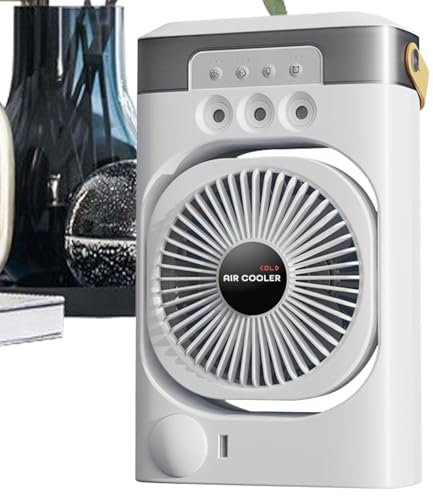 Personal Air Conditioner, Table Air Circulator with 3 Speeds, 7-Color Night Light, Quiet Desk Humidifier for Offices, Home, and Cubicle Accessories, 10.24x6.3 inches, 760g