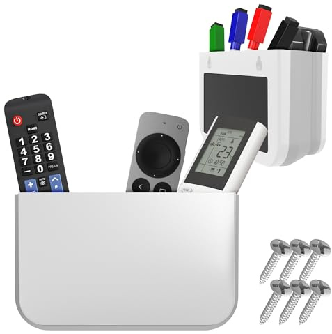 Nearockle 2025 Verbesserte Magnetische Faltbare Fernbedienung Halterung Wand, Markerhalterung Magnetischer Stiftehalter Aufbewahrungsbox für Whiteboard, Kühlschrank (2 Stück, Weiß)