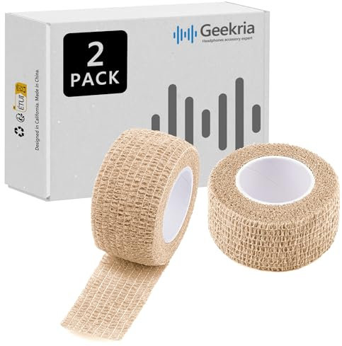 Geekria Non-woven Fabric Headband Cover for JBL Tune 520BT, 720BT, MOMENTUM 4 Wireless, HD 599, ATH-M50x, M40x, M20x, HyperX Cloud II Headphones (Brown/2 Pcs)