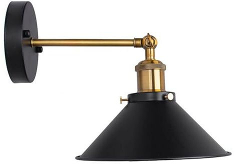LEDSone Industrielle Metall Wand Lichter Innen Wand Leuchte Beleuchtung Wand Lampe Leuchte für Wohnzimmer Schlafzimmer Vanity Loft Cafe Bar (schwarz)
