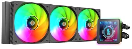 Mars Gaming ML-VISIONPRO360, Raffreddamento a Liquido AIO, TDP 600W, 3x Ventole ARGB 120mm FDB con Nucleo in Rame e Alluminio, Schermo LCD IPS 4” Rimovibile, Opti-Chamber 3a Generazione, Nero