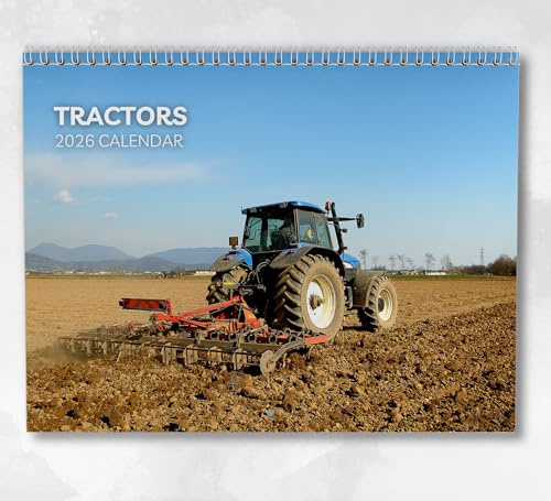 Traktoren Kalender 2026 Monatlicher Wandkalender mit Notizen, hängend A4, inklusive Schlüsseldaten & Feiertagen