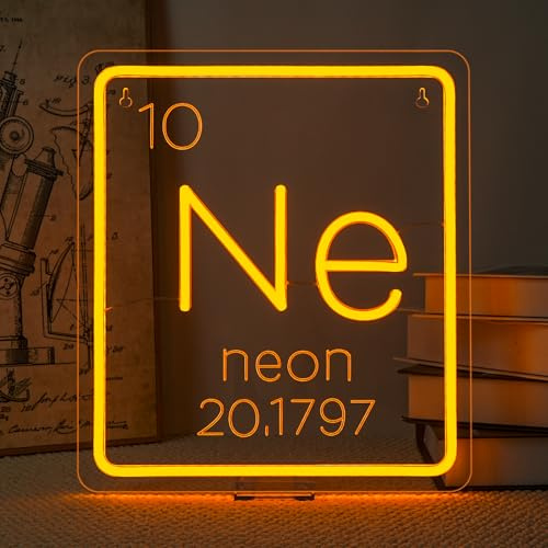 DREAMFORT Neon-Schild, Chemieunterricht, Periodensystem, verstellbare Helligkeit, Studenten, LED-Neonlichter, leuchtend, bunt, geeignet für Klassenzimmer, Arbeitszimmer, Bibliothek, Buchhandlung