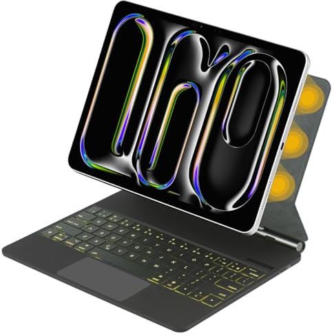 FIABANO Magic Keyboard para iPad Pro de 13 pulgadas (M4), teclado Bluetooth inalámbrico | Teclado Trackpad con soporte magnético y pantalla de alimentación