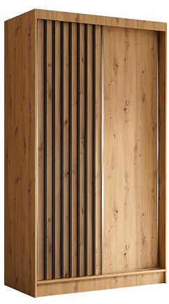 AXLIVING Cabinio Kleiderschrank 120cm Breit Artisan mit Lamellen