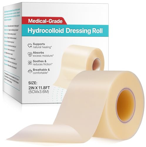 Cinta Hidrocoloide para Protección de Piel, 5 cm x 3,6 m – Flexible, Transparente, Autoadhesiva, Uso Diario, 1 Rollo