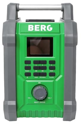 BERG ABR 30 radio da cantiere con DAB+, Bluetooth 5.3 e batteria agli ioni di litio, suono robusto per professionisti, protezione da polvere e spruzzi d'acqua, altoparlante da 2 × 15 W, display a