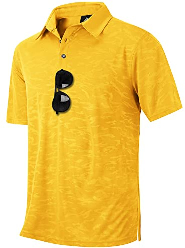 ZITY Mens Polo Shirts Short Sleeve Rapid Drying Lightweight Golf Casual Printed Top Breathable Moisture-Wicking T Shirts