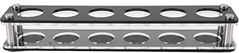 SIXRUN Wine Bottle Display Holder, Acrylic Impact Resistant Decorative Wine Rack with Large Storage Space, for Home Bar and Table Organization (1X6 6 Head Combination Cup Holder)