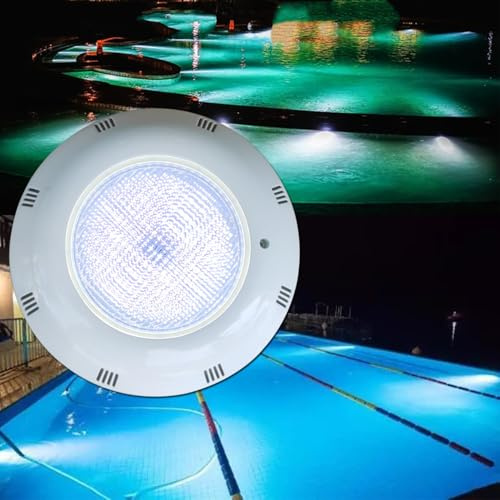 BARCELONA LED Projecteur LED Piscine 24W AC12V IP68 Submersible Ø295mm Lumière Blanche 6500K LED SMD2835 Montage Surface Lampe Sous-Marine pour Piscines, Spa, Fontaines Espaces Aquatiques