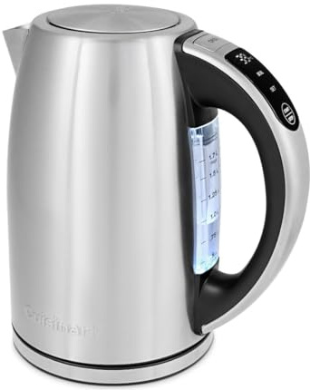 Cuisinart Bouilloire Électrique SmartElite 1,7L Inox – Écran tactile, Température réglable 50–100°C, Ébullition rapide 3 kW, Filtre anticalcaire lavable, Bec précis