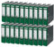 Leitz Qualitäts-Ordner 180°, 20er Pack, A4, 100 Prozent recycelter Karton, 8 cm Rückenbreite, Wolkenmarmor-Papier, Grüner Rücken, 10805055