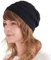 CHARM Herren 100% Baumwolle Beanie - Handmade Sommer Mütze Damen Häkel Strick Schwarz