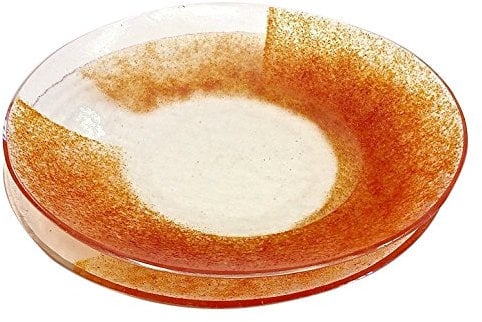 Abate Zanetti AR-105-016 Piatto in Vetro di Murano, Rosso/Cristallo, 27x27x1.5 cm