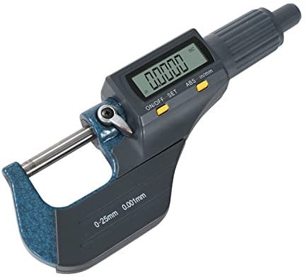 KATSU Micrometro Digitale 0-25 mm / 0-1 Alta Precisione LCD Micrometro Elettronico Esterno Calibro Digitale Millesimale Misura Inch/Metric con Modalità Assoluta e Incrementale 401330A