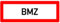 LEMAX® Feuerwehrschild, BMZ (Brandmeldezentrale) - DIN 4066 Kunststoff langnachleuchtend weiß/schwarz/Randfarbe: rot 297x105mm