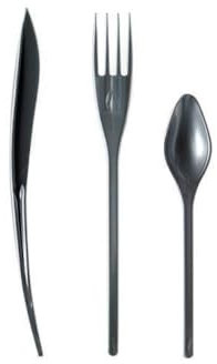 30 Couverts en plastique gris argent - Premium