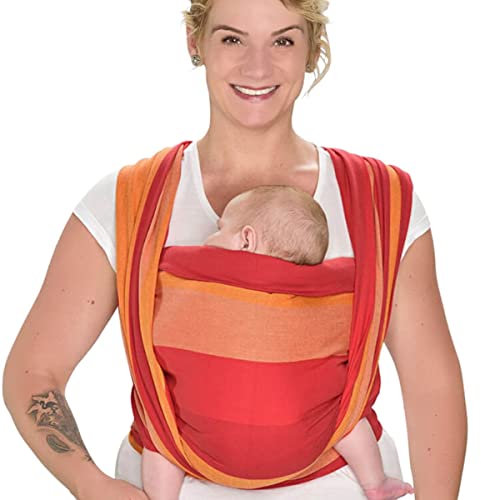 Hoppediz Baby Tragetuch - extra leicht für den Sommer - inkl. bebilderter Bindeanleitung - schadstoffgeprüft | Design Delhi Leicht 4,60 m